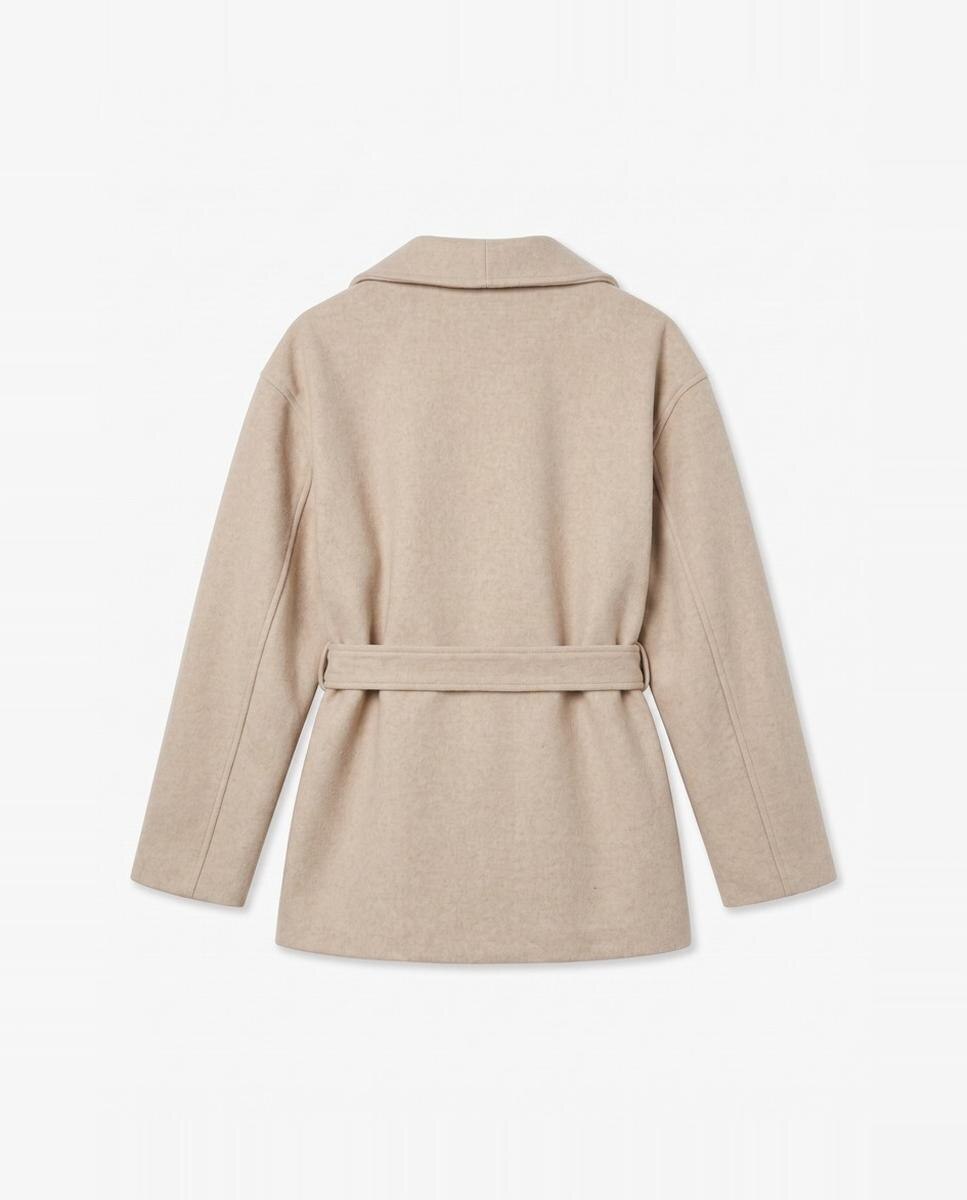Abrigo corto con cordón y cuello de solapa ancha - Vero Moda - Blanco Blanco-2