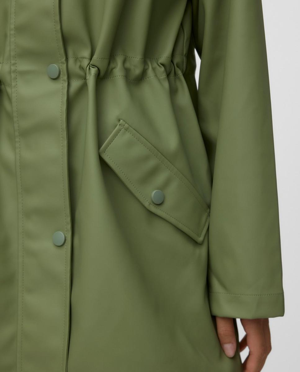 Impermeável Midi com Capuz Verde-claro-3