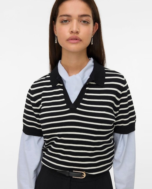 Imagen 0 de Polo de punto fino de mujer manga corta