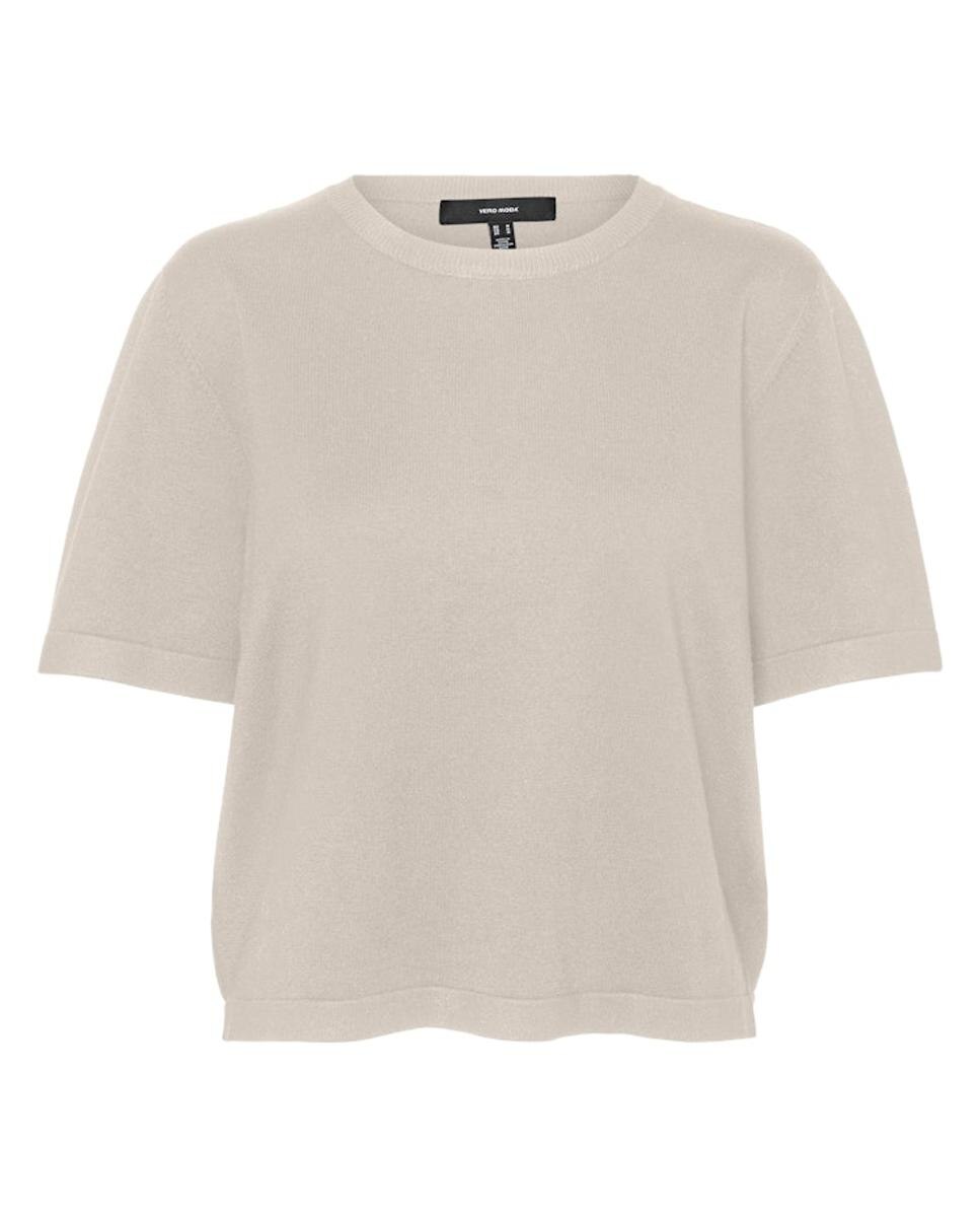 Camisola de Malha Fina com Manga Curta Branco-gelo-6