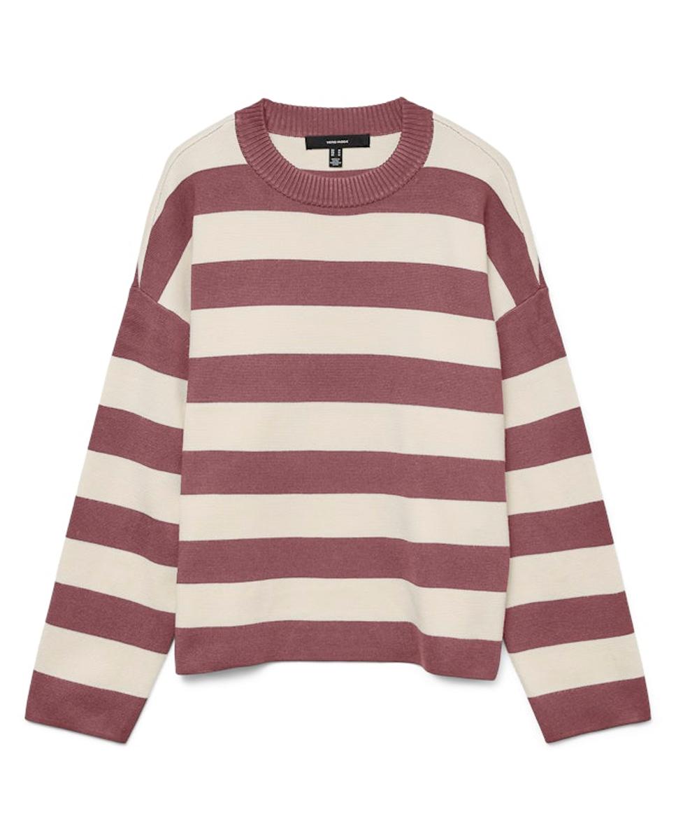 Camisola de malha de mulher com manga comprida Rosa-5