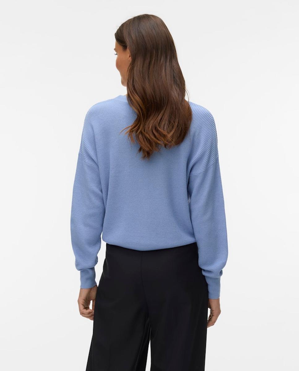 Cárdigan de mujer manga larga con cuello en pico - Vero Moda - Azul claro Azul claro-2