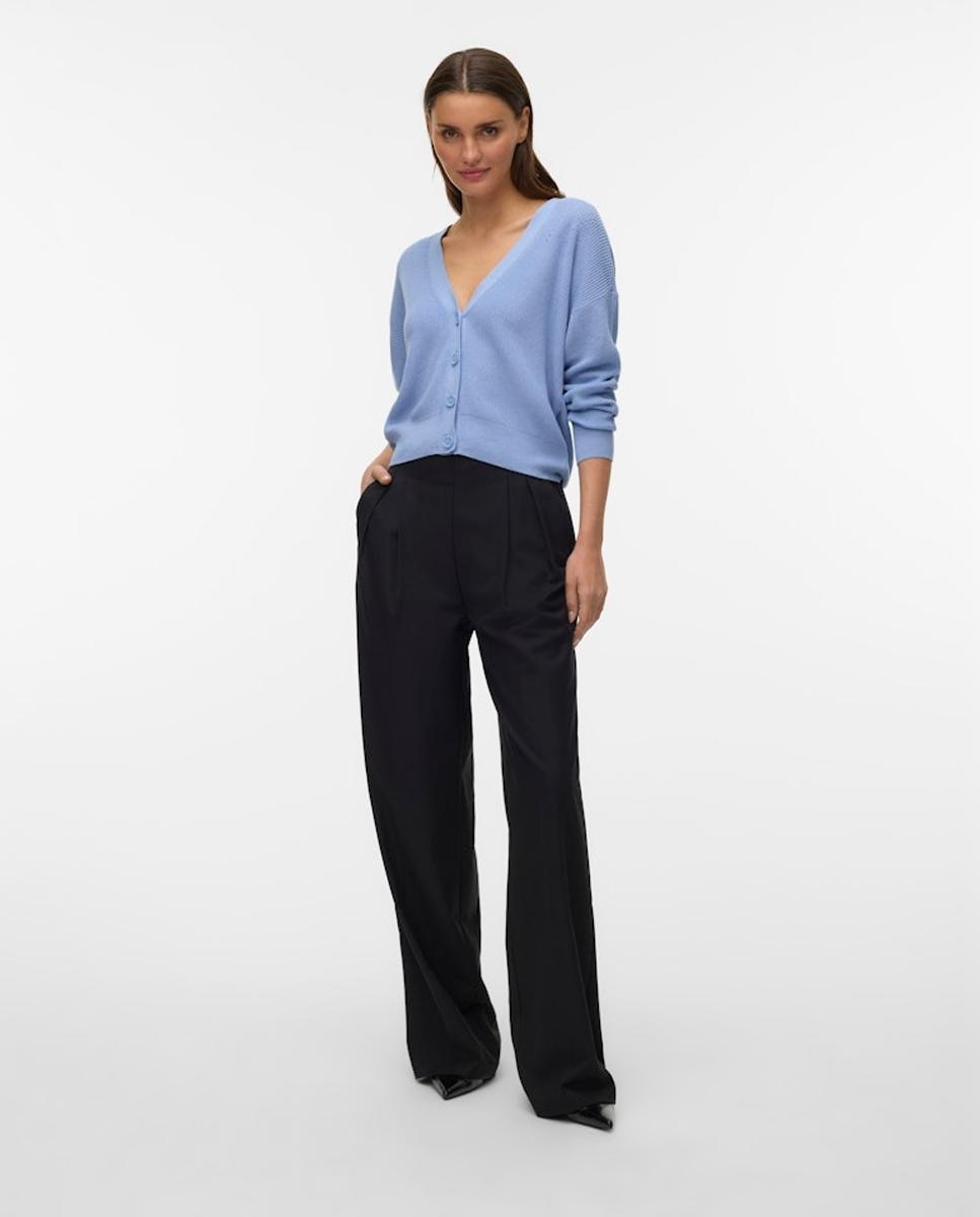 Cárdigan de mujer manga larga con cuello en pico - Vero Moda - Azul claro Azul claro-5