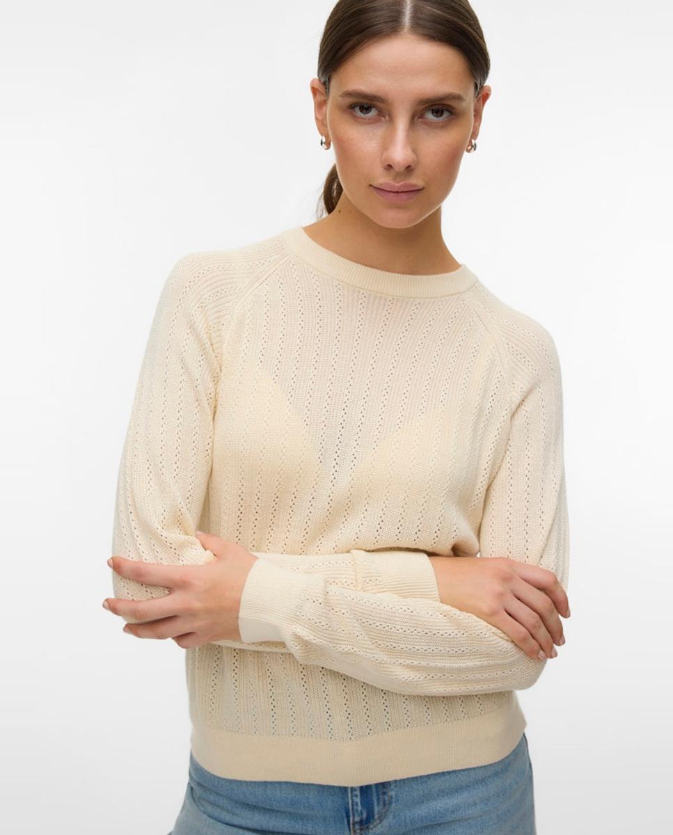 Vero Moda - Jersey de punto fino de mujer diseño troquelado.