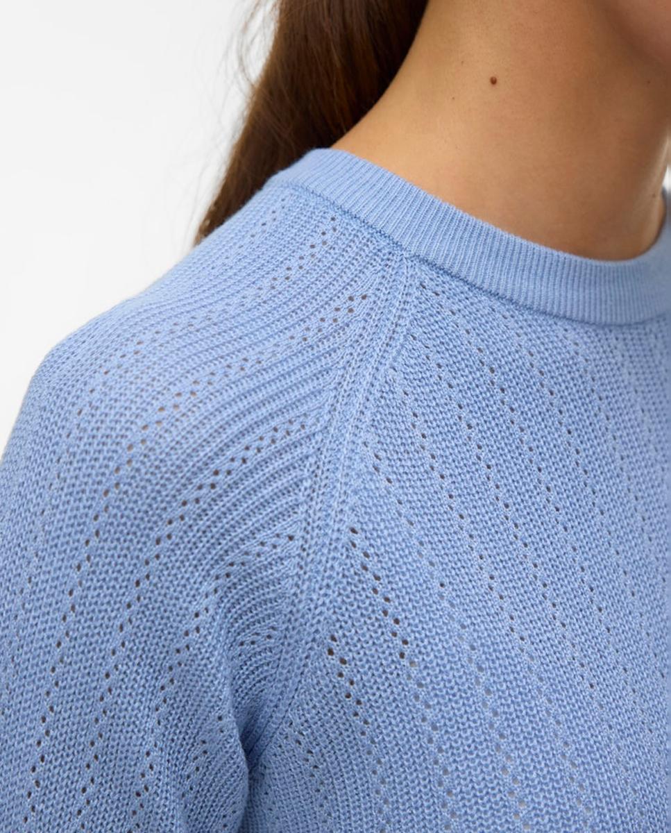 Jersey de punto fino de mujer diseño troquelado - Vero Moda - Azul claro Azul claro-3