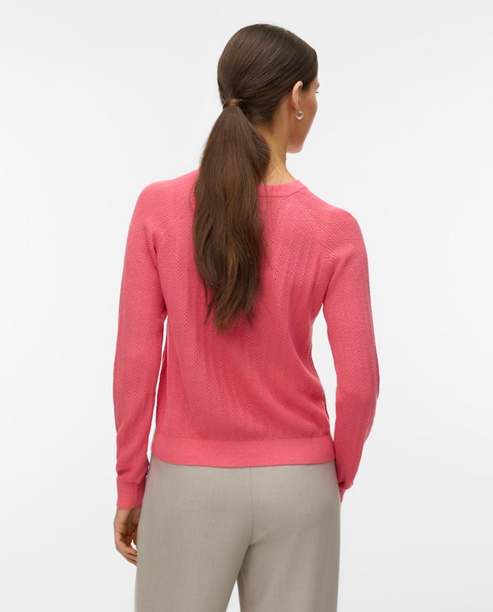 Jersey de punto fino de mujer diseño troquelado - Vero Moda - Melocotón Melocotón-2