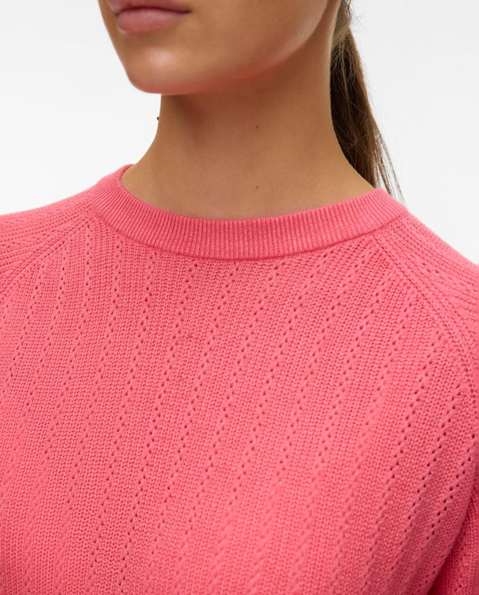 Jersey de punto fino de mujer diseño troquelado - Vero Moda - Melocotón Melocotón-3