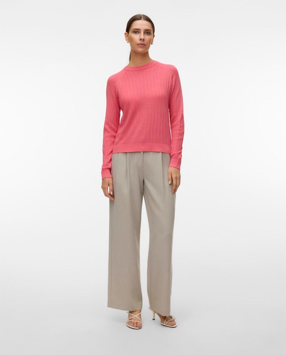 Jersey de punto fino de mujer diseño troquelado - Vero Moda - Melocotón Melocotón-5