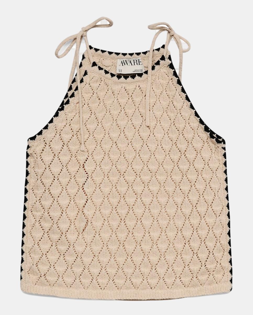 Top punto crochet halter de mujer - Vero Moda - Lana Lana-4