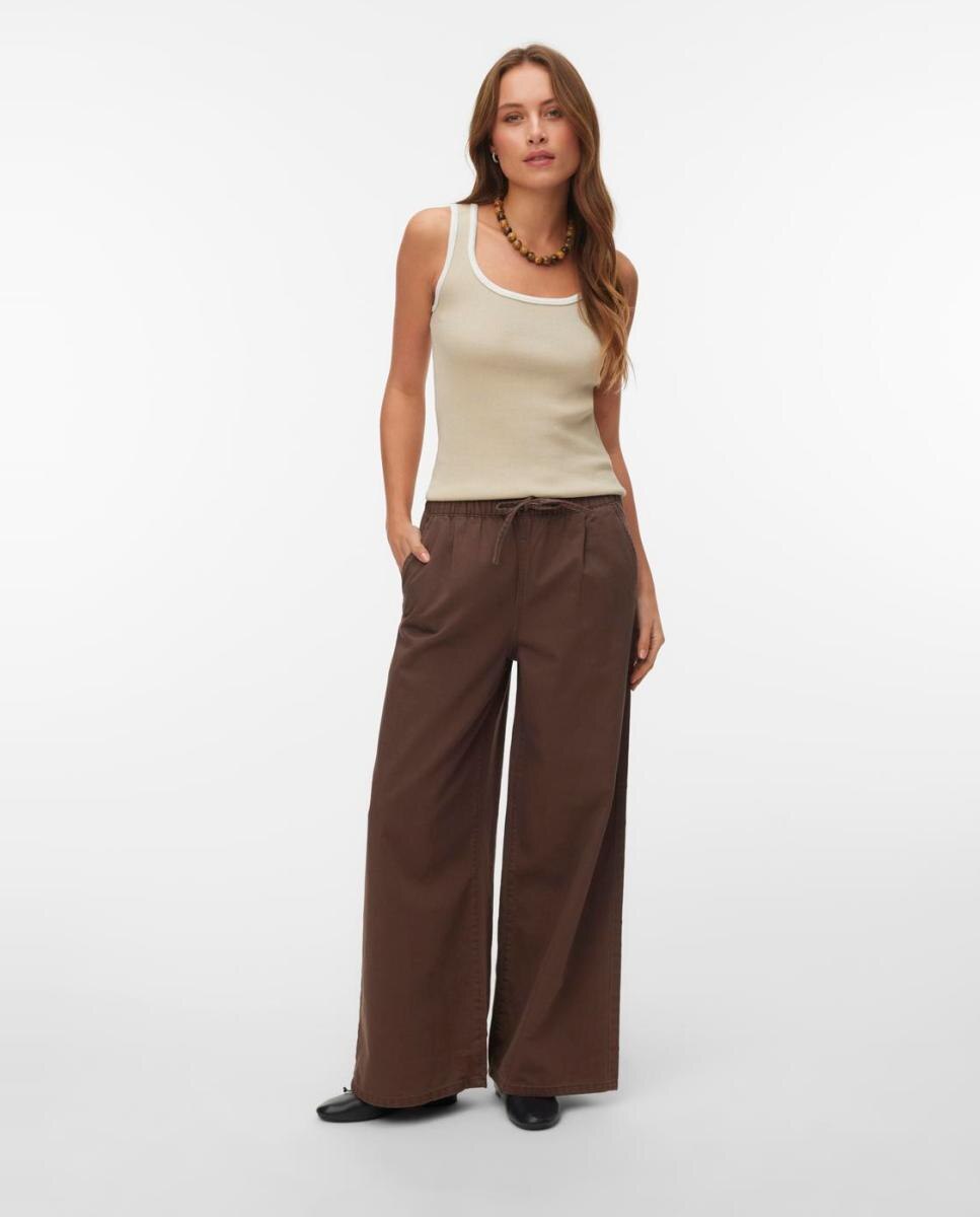 Top de punto canalé con bordes a contraste - Vero Moda - Gris claro Gris claro-5