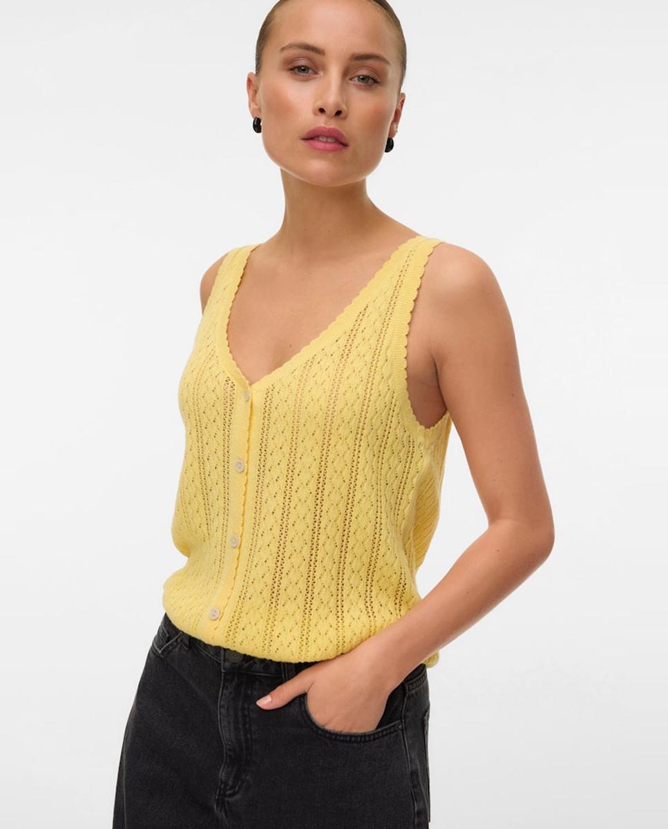 Vero Moda - Top de punto fino de mujer diseño crochet.
