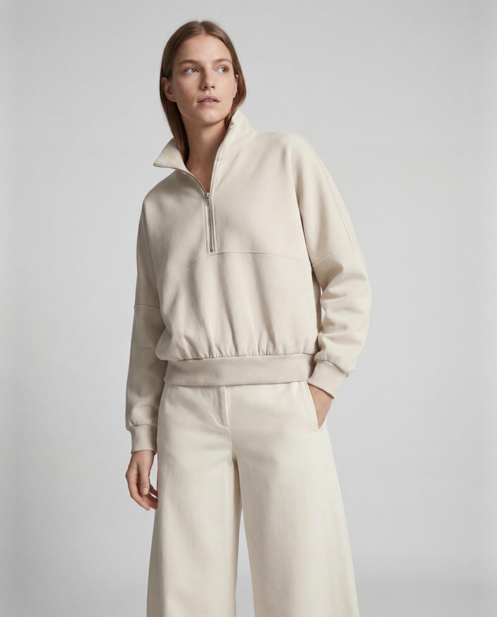 Imagem 0 de Sweatshirt de Manga Comprida com Fecho de Correr na Gola