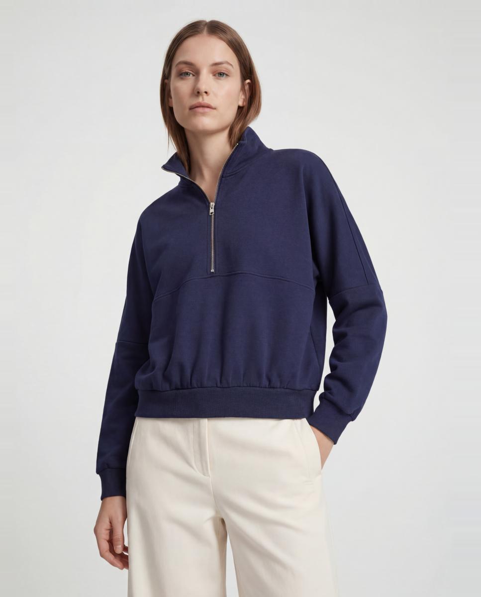 Imagem 0 de Sweatshirt de Manga Comprida com Fecho de Correr na Gola