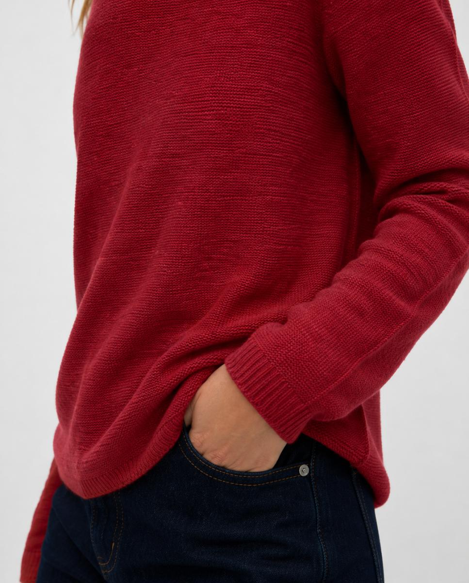Jersey de punto fino de mujer con manga larga - Vero Moda - Rojo Rojo-2