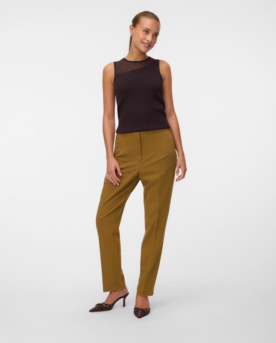 Top de punto fino con manga sisa de mujer - Vero Moda - Marrón oscuro Marrón oscuro-5