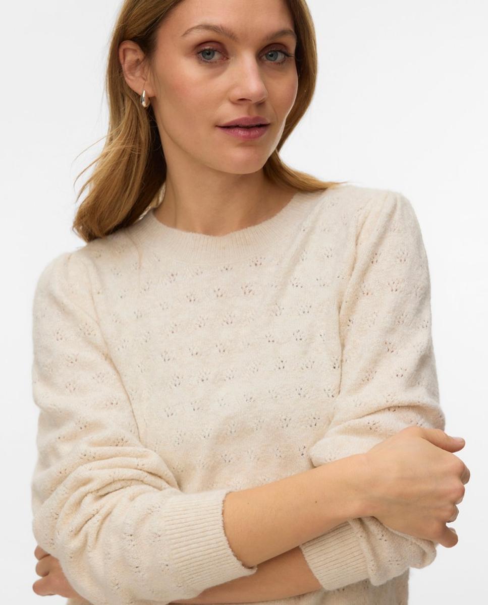 Imagen 0 de Jersey de punto suave con detalle calado Blanco