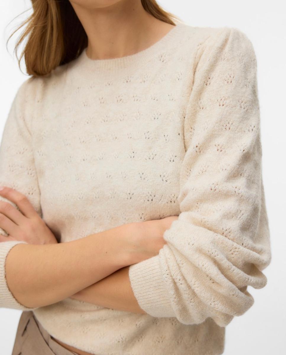 Jersey de punto suave con detalle calado - Vero Moda - Blanco Blanco-4