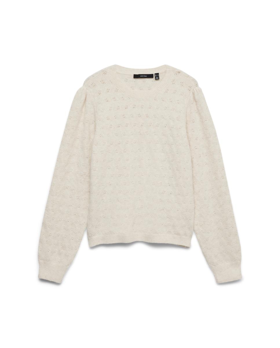 Jersey de punto suave con detalle calado - Vero Moda - Blanco Blanco-5