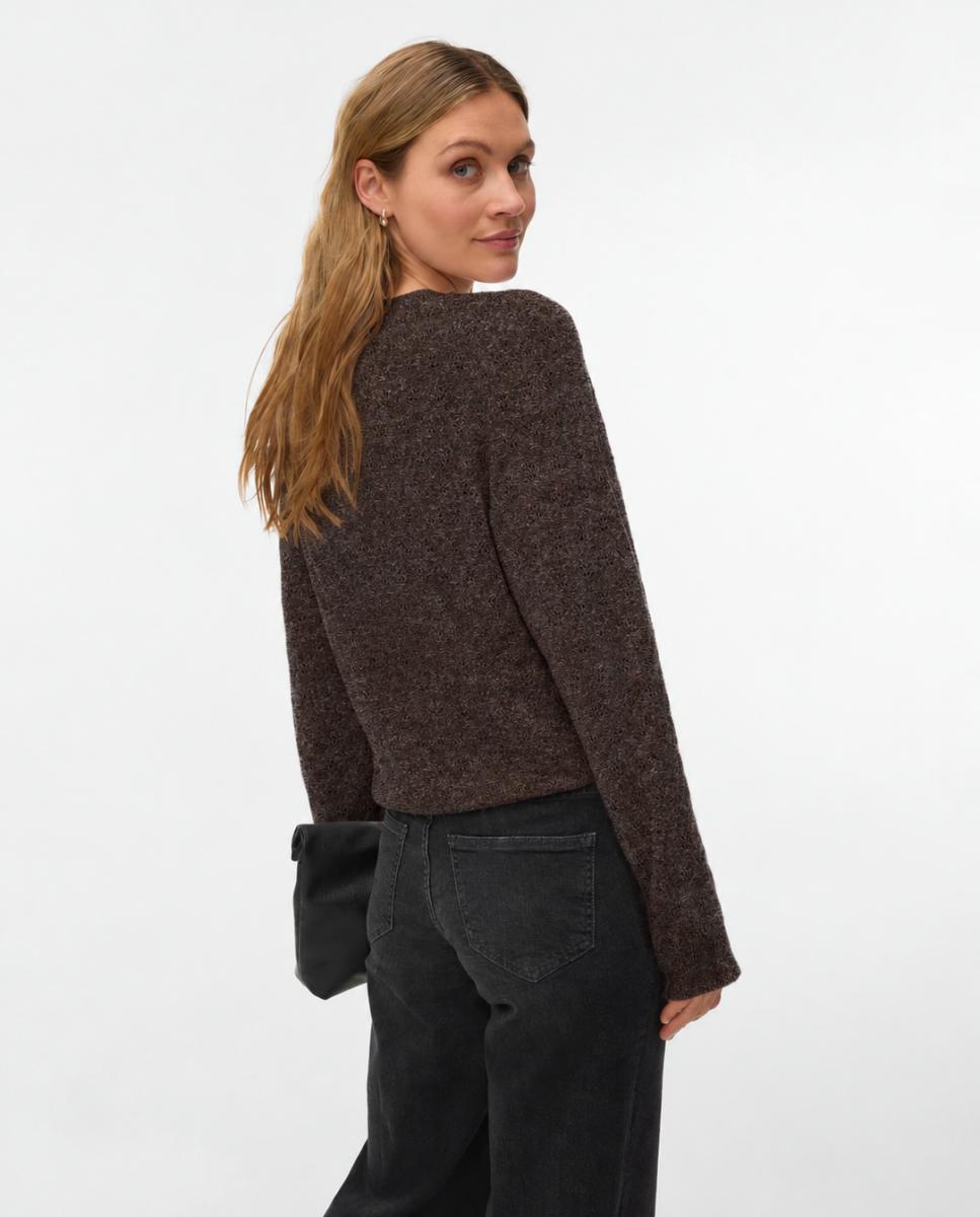 Jersey de punto suave con detalle calado - Vero Moda - Marrón oscuro Marrón oscuro-2