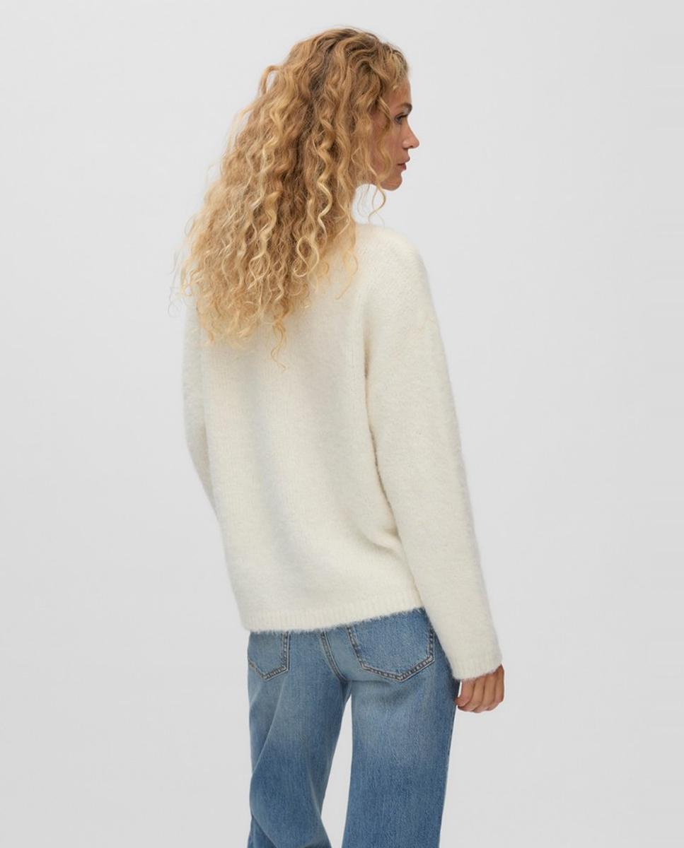 Jersey cuello pico con detalle de encaje - Vero Moda - Blanco hielo Blanco hielo-2