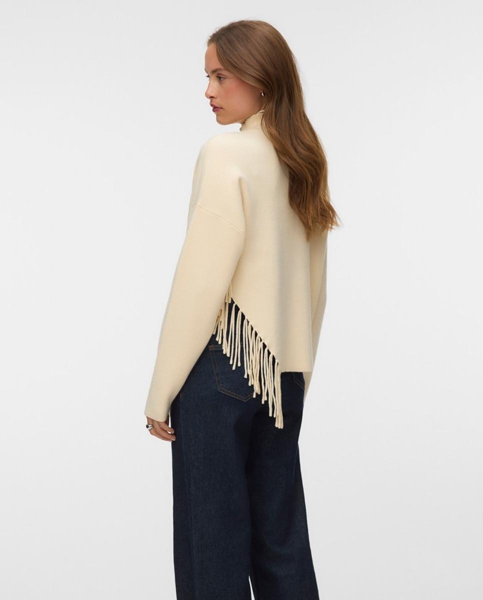 Imagen 2 de Jersey con flecos de manga larga - Vero Moda - Beige Beige
