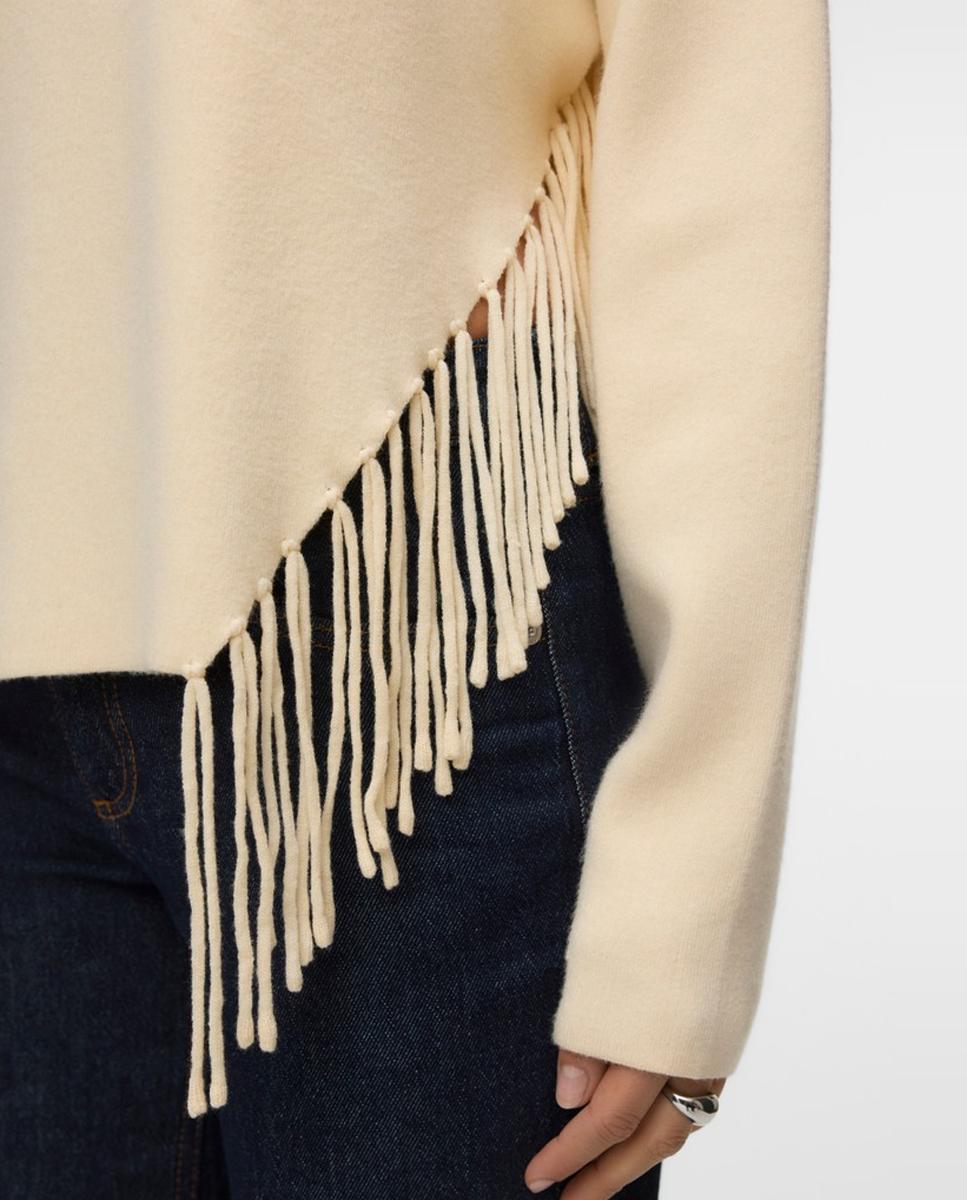 Imagen 4 de Jersey con flecos de manga larga - Vero Moda - Beige Beige