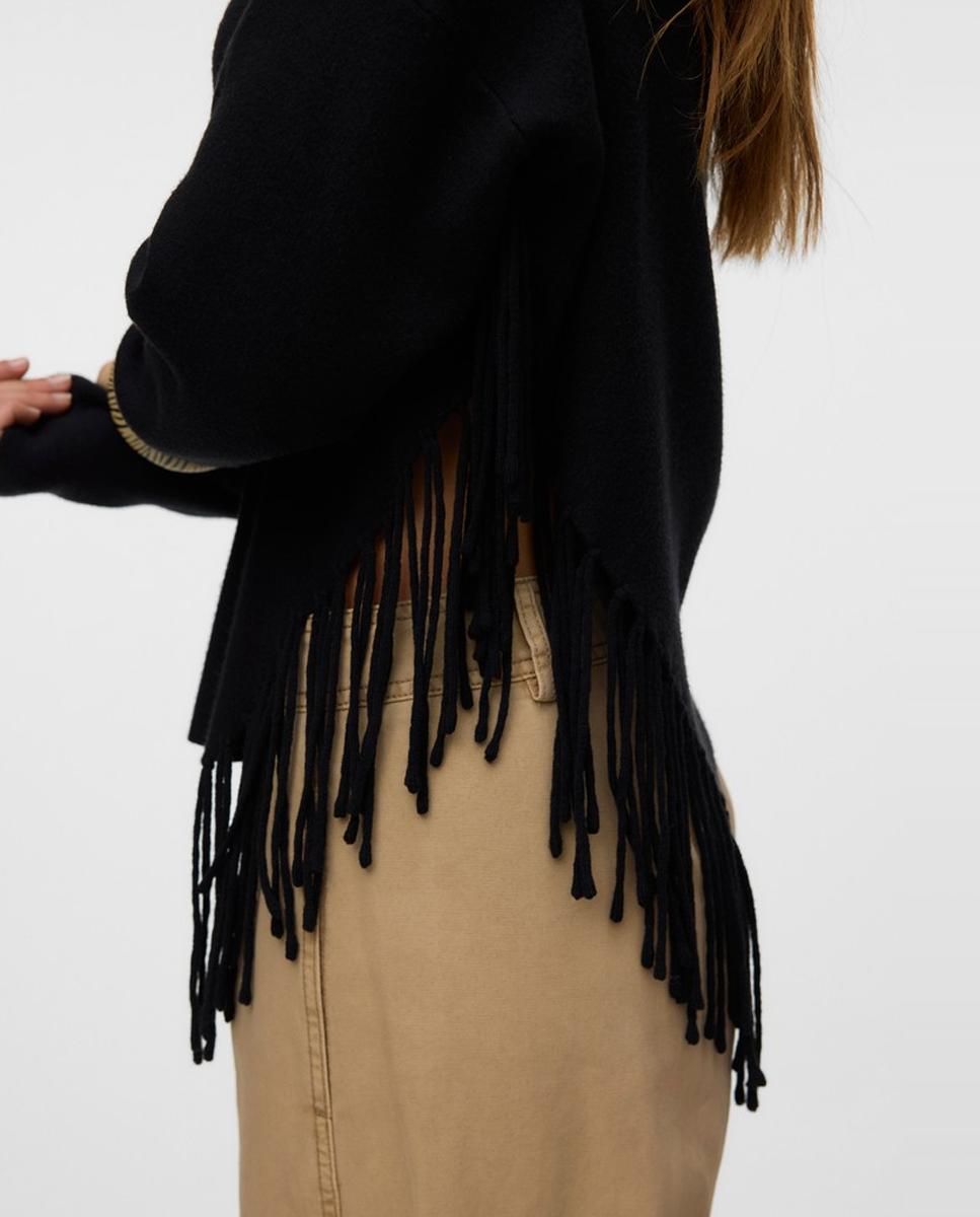 Imagen 2 de Jersey con flecos de manga larga - Vero Moda - Negro Negro