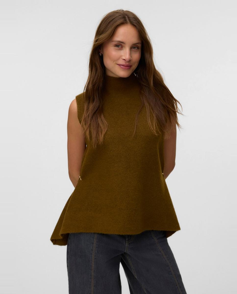 Imagen 1 de Top de punto de manga sisa - Vero Moda - Kaki Kaki