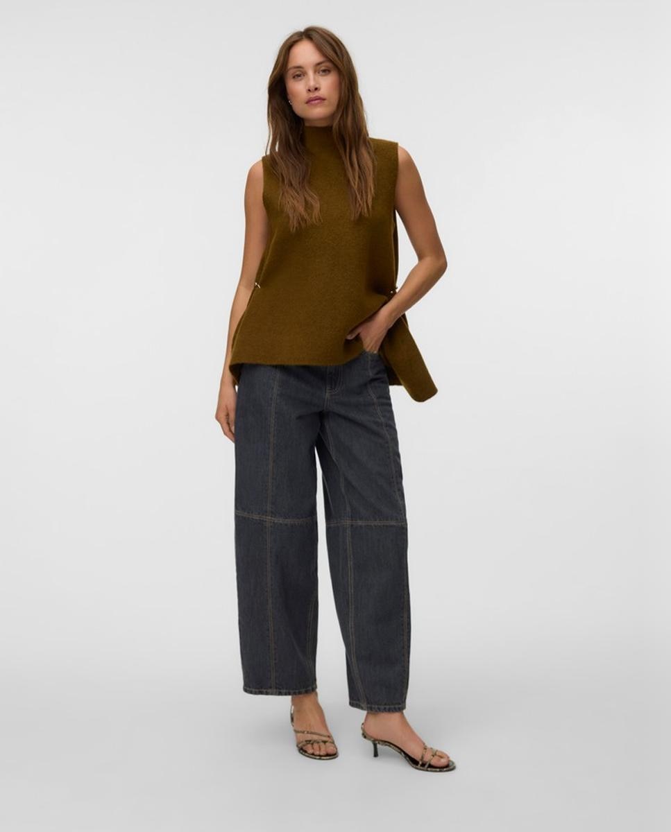 Imagen 4 de Top de punto de manga sisa - Vero Moda - Kaki Kaki