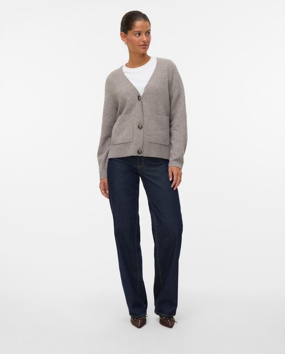 Cárdigan de punto de mujer con bolsillos - Vero Moda - Gris Gris-5