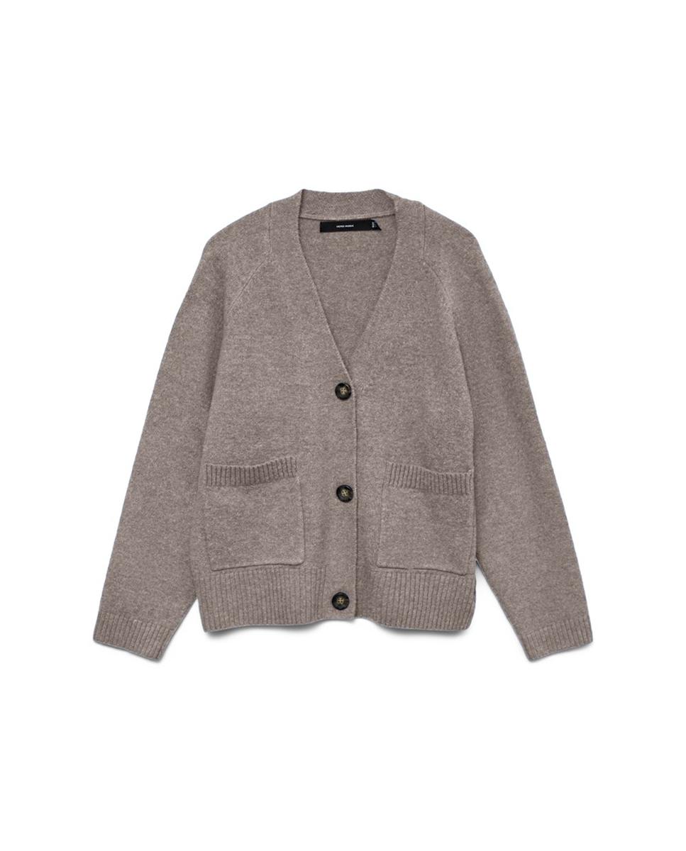Cárdigan de punto de mujer con bolsillos - Vero Moda - Gris Gris-4