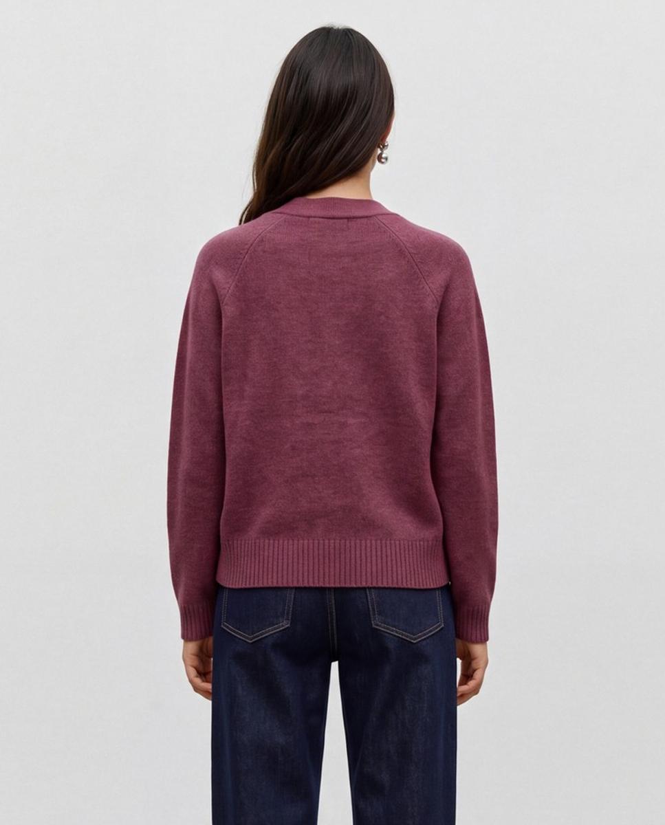 Cárdigan de punto de mujer con bolsillos - Vero Moda - Granate Granate-2