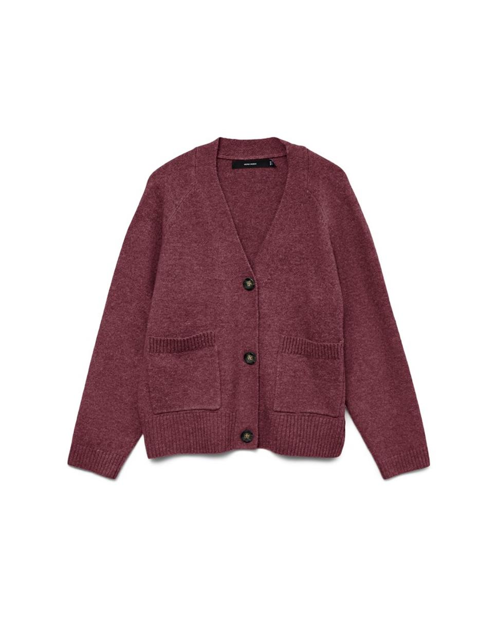 Cárdigan de punto de mujer con bolsillos - Vero Moda - Granate Granate-4