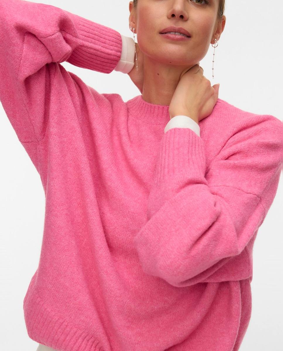 Jersey de lana de mujer corte recto - Vero Moda - Fucsia Fucsia-1