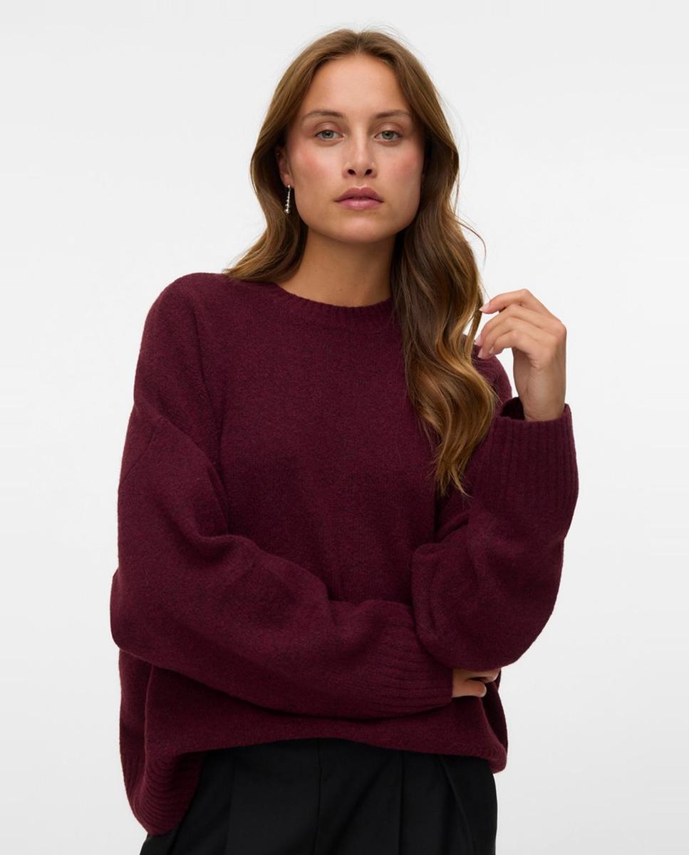 Jersey de lana de mujer corte recto - Vero Moda - Rojo Granate Rojo Granate-1