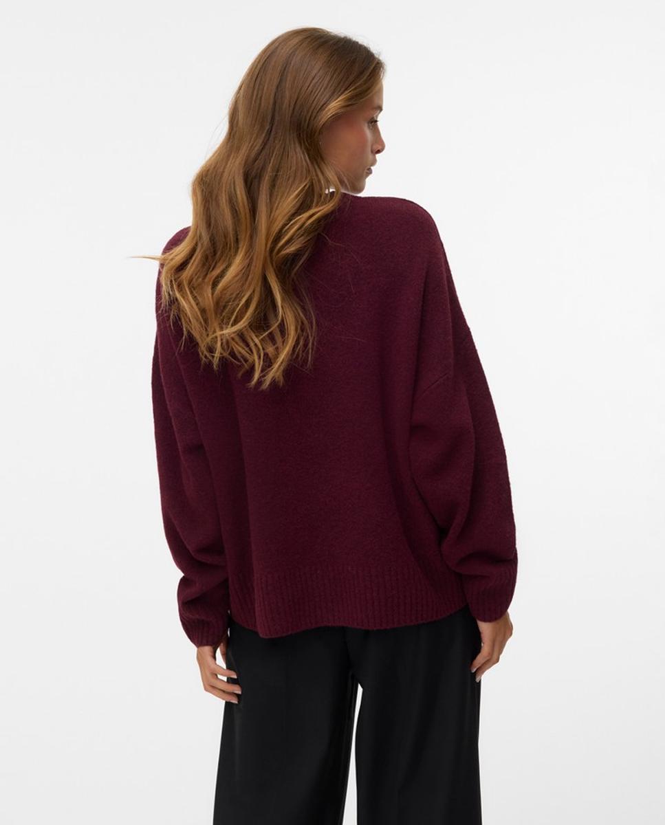 Jersey de lana de mujer corte recto - Vero Moda - Rojo Granate Rojo Granate-2