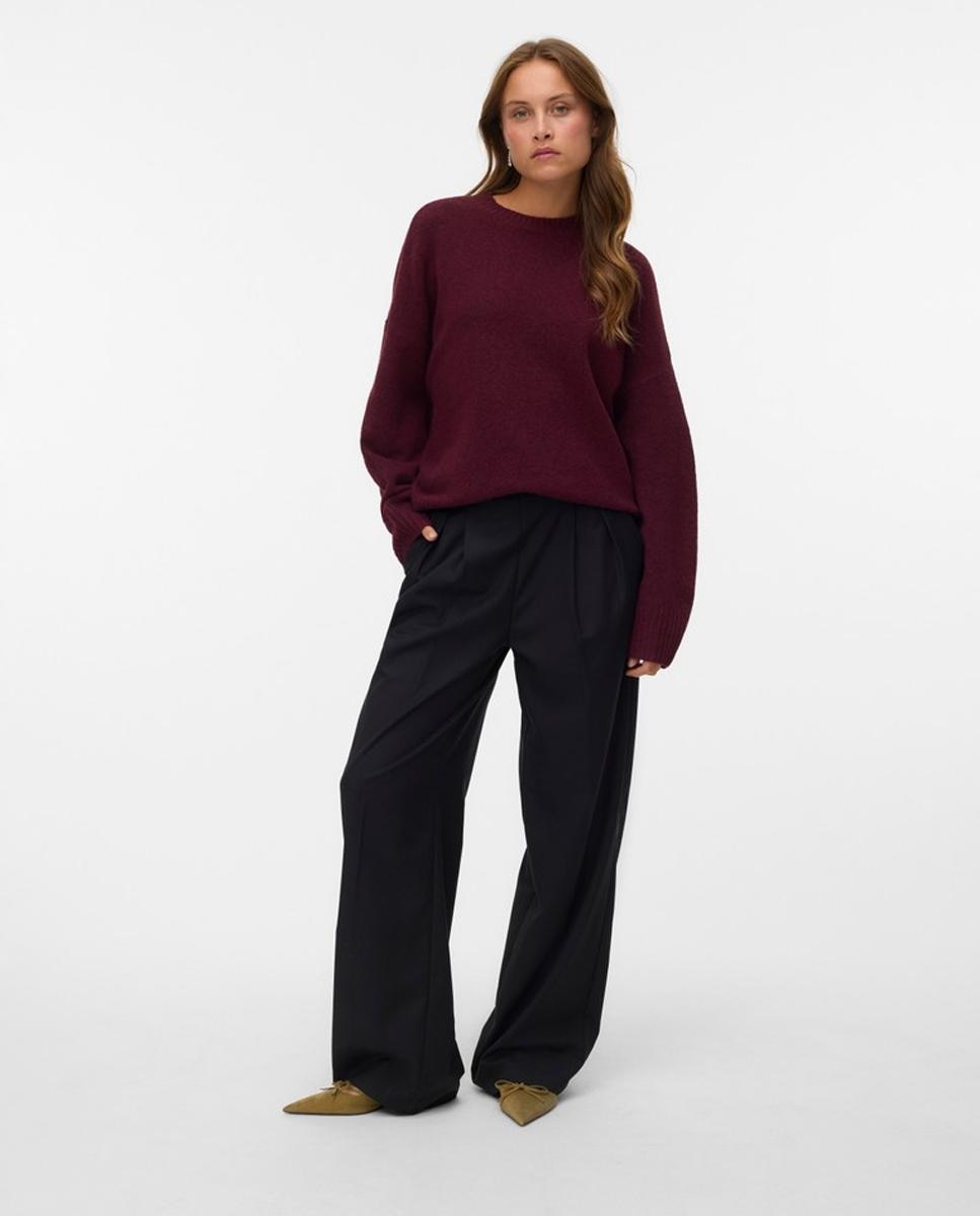 Jersey de lana de mujer corte recto - Vero Moda - Rojo Granate Rojo Granate-5
