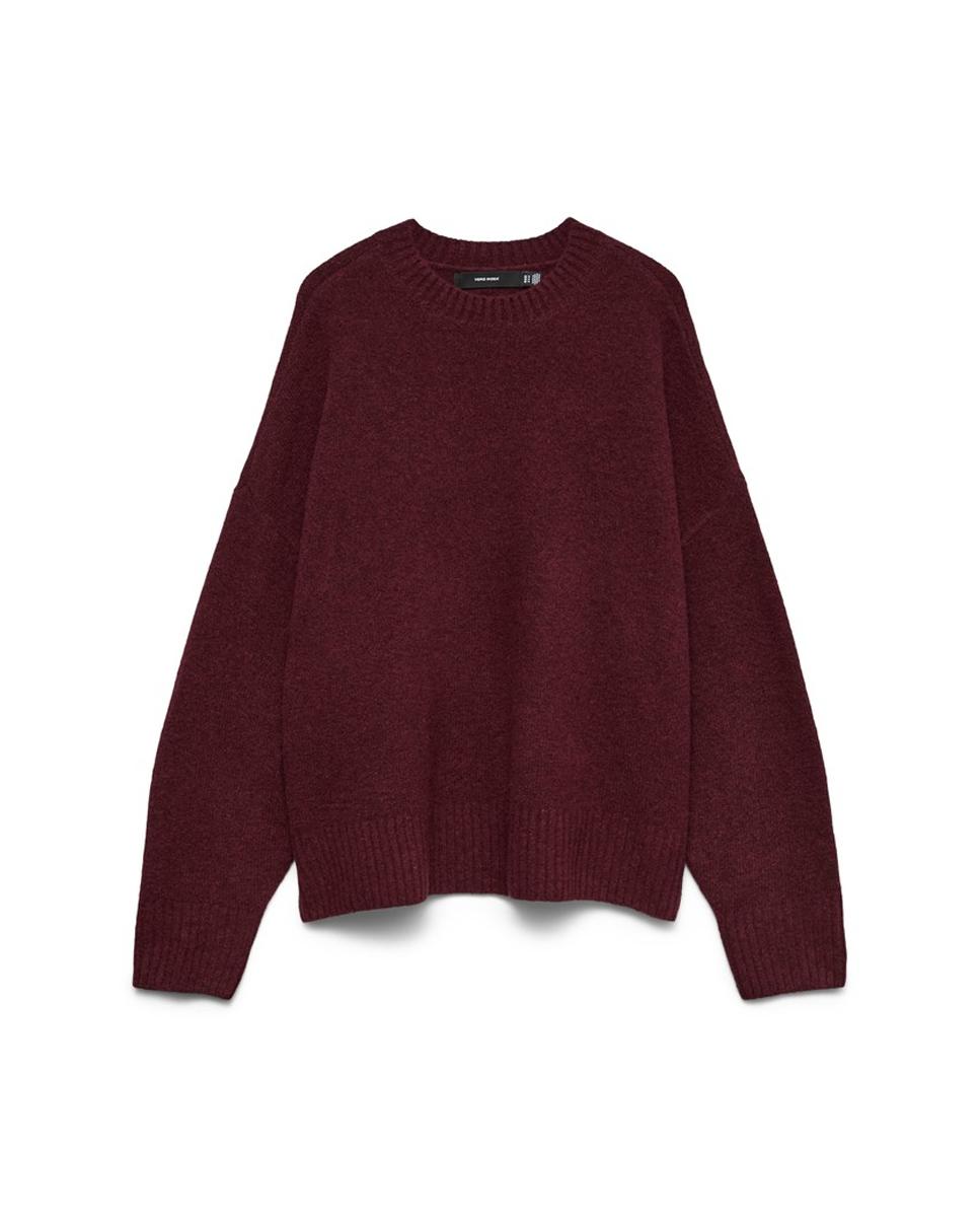 Jersey de lana de mujer corte recto - Vero Moda - Rojo Granate Rojo Granate-4