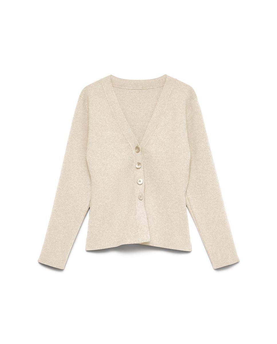 Cárdigan cuello pico de manga larga - Vero Moda - Blanco Blanco-4