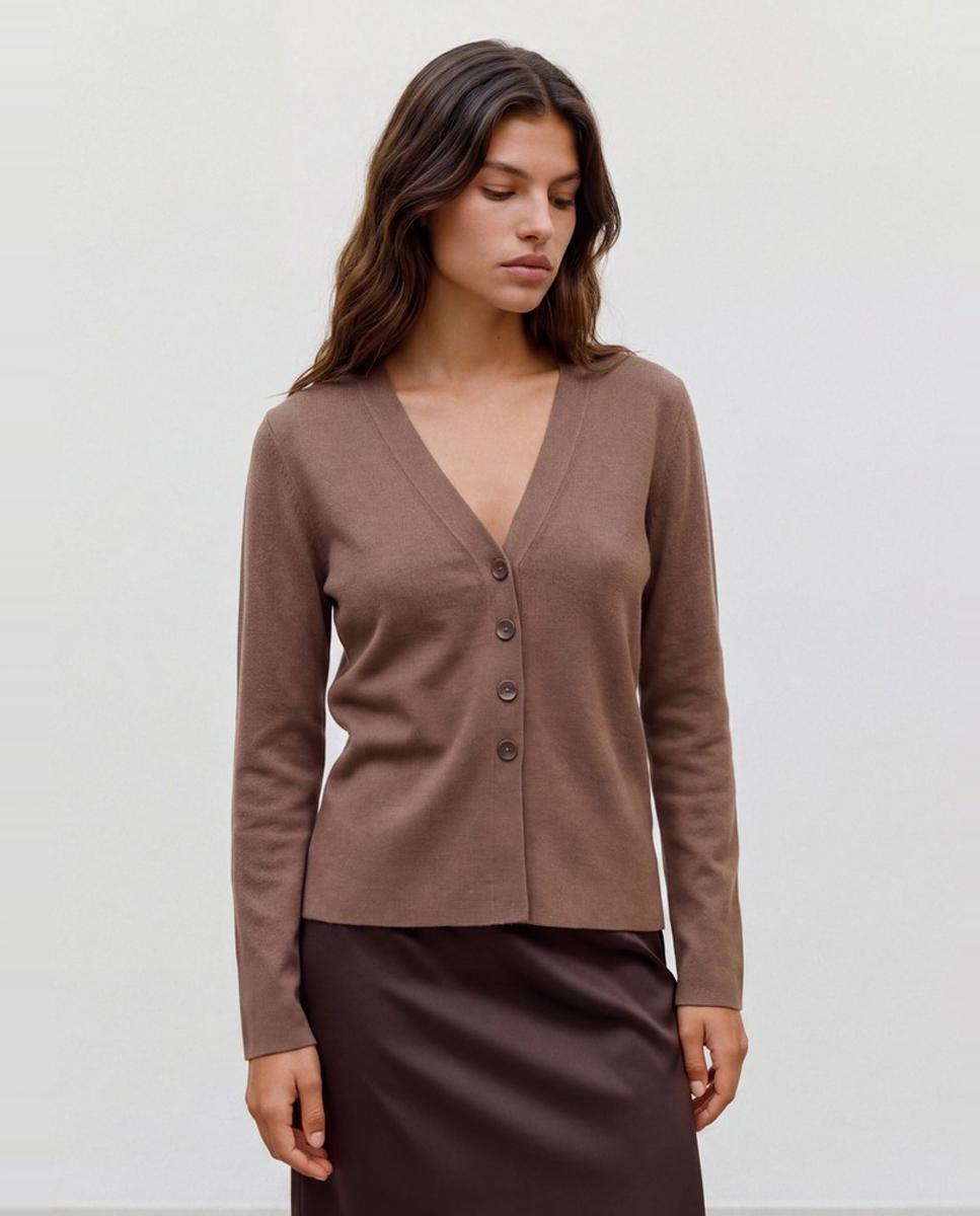 Cárdigan cuello pico de manga larga - Vero Moda - Topo Topo-1