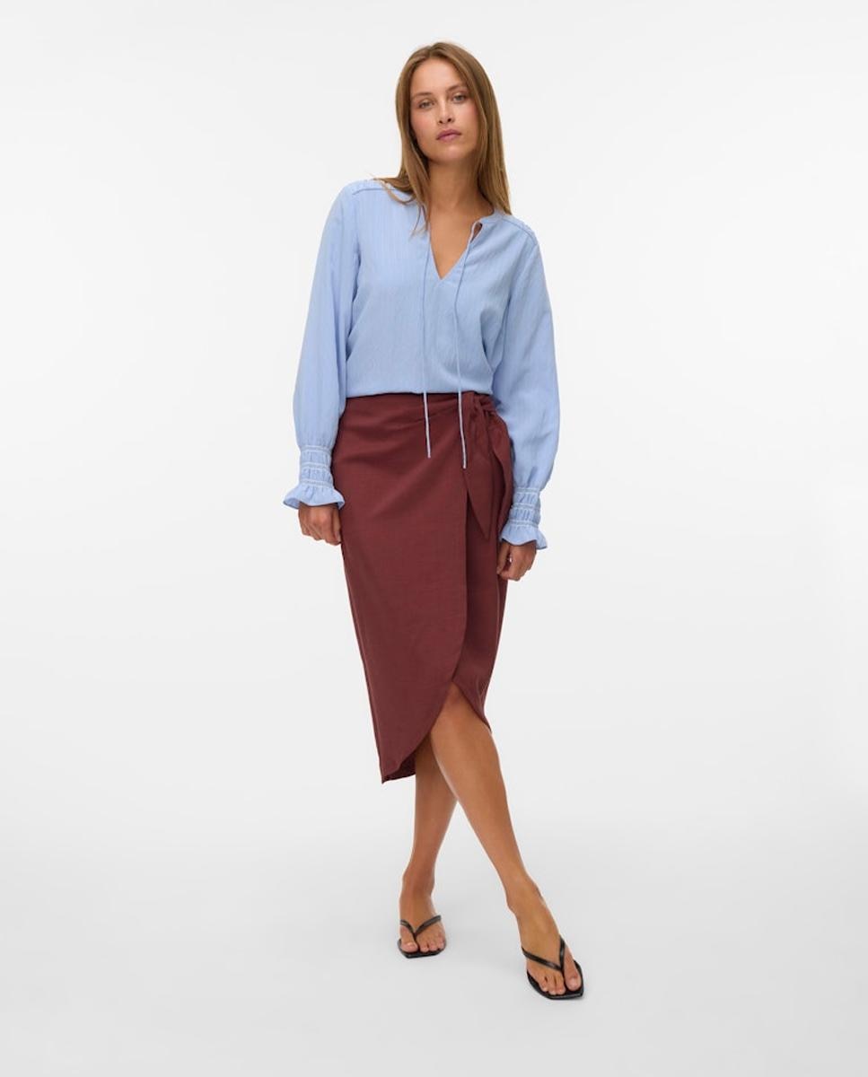 Vero Moda - Falda midi con detalle de lazada.