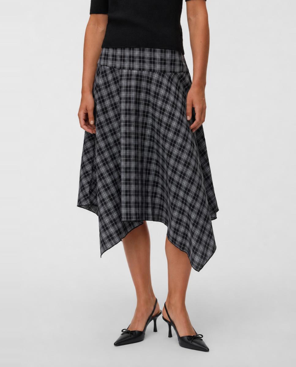 Falda cuadros detalle fajin - Vero Moda - Negro Negro-2
