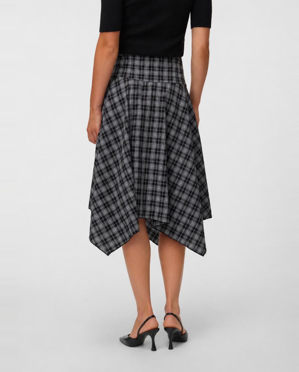 Falda cuadros detalle fajin - Vero Moda - Negro Negro-3