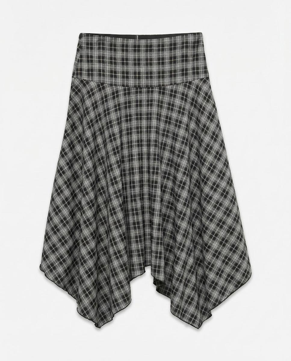 Falda cuadros detalle fajin - Vero Moda - Negro Negro-6