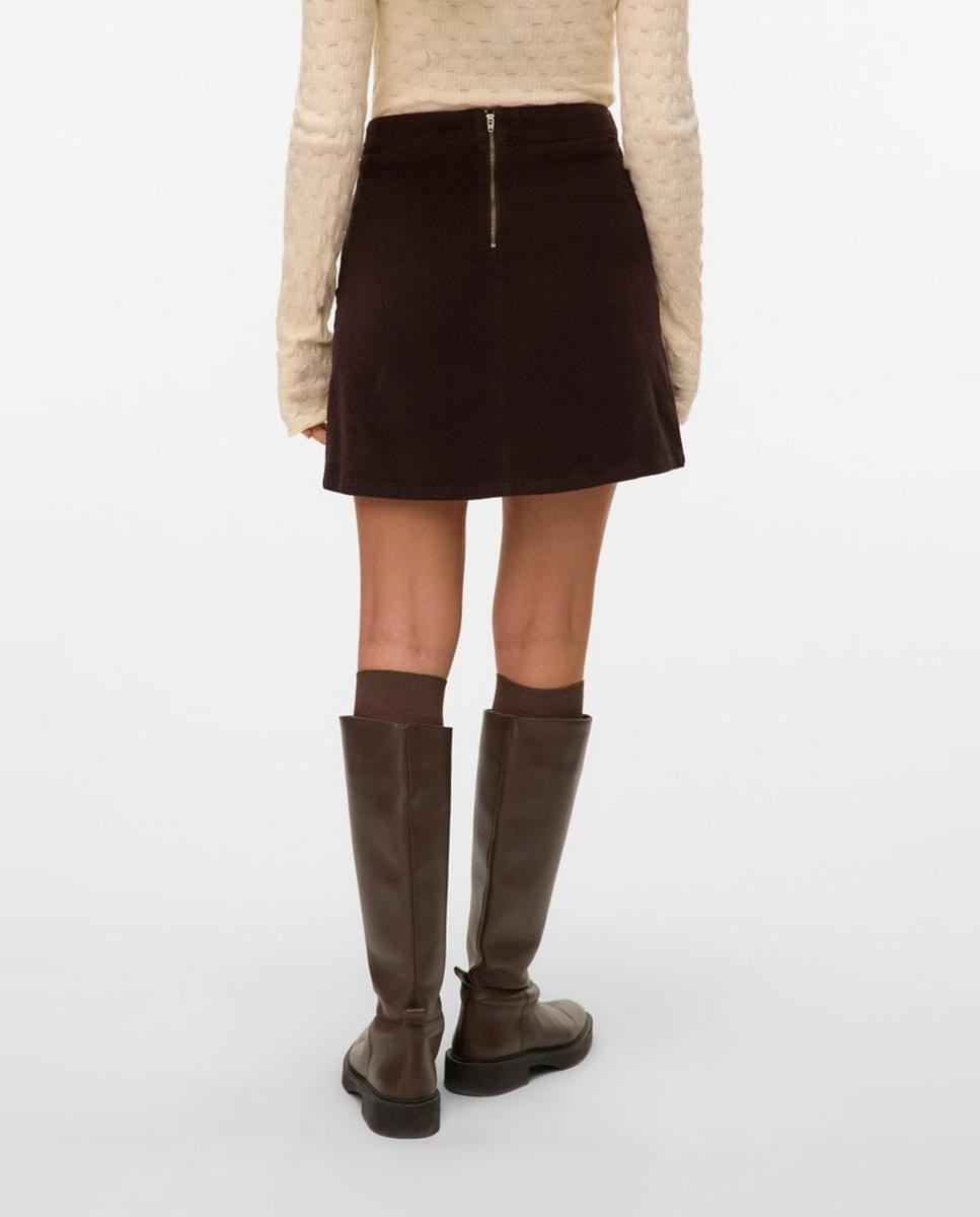 Falda corta pana - Vero Moda - Marrón Marrón-3