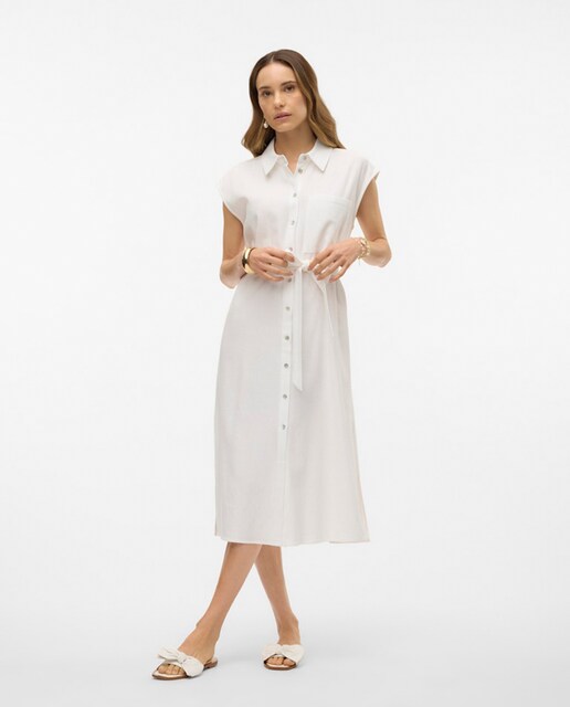 Imagem 0 de Vestido Camiseiro com Cinto de Tecido