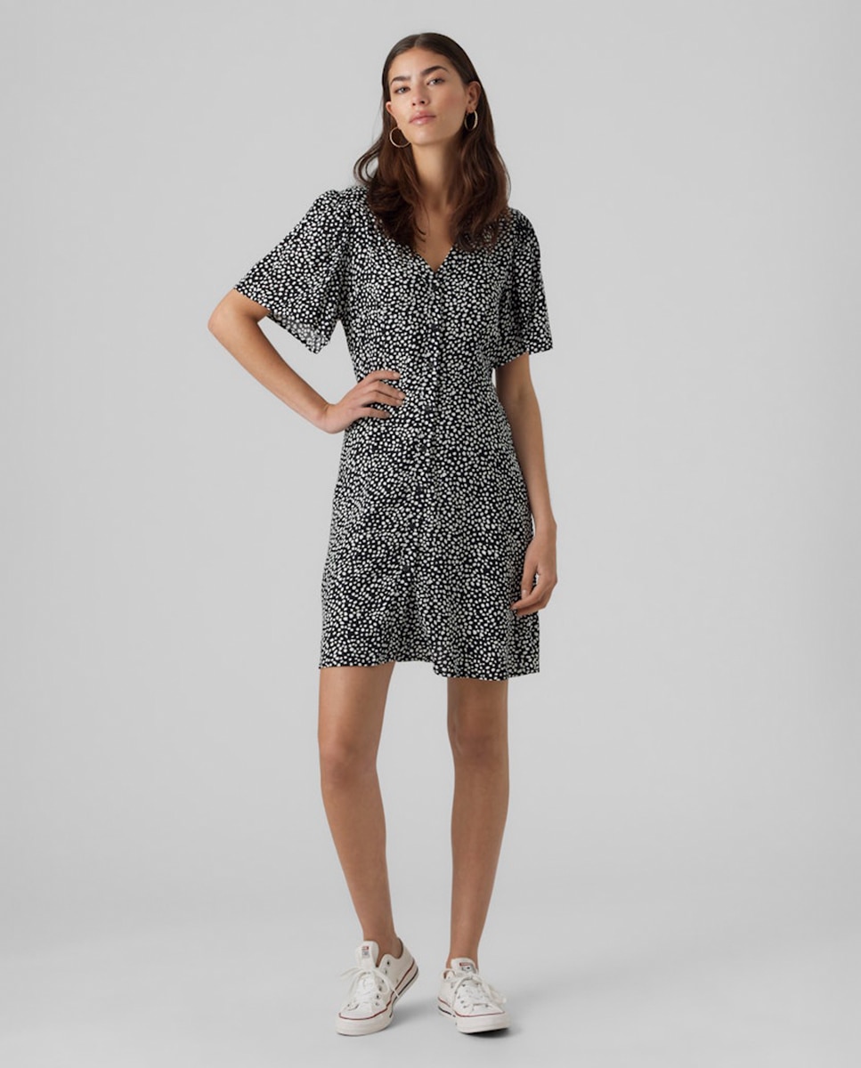 Vero Moda - Vestido corto con botones.