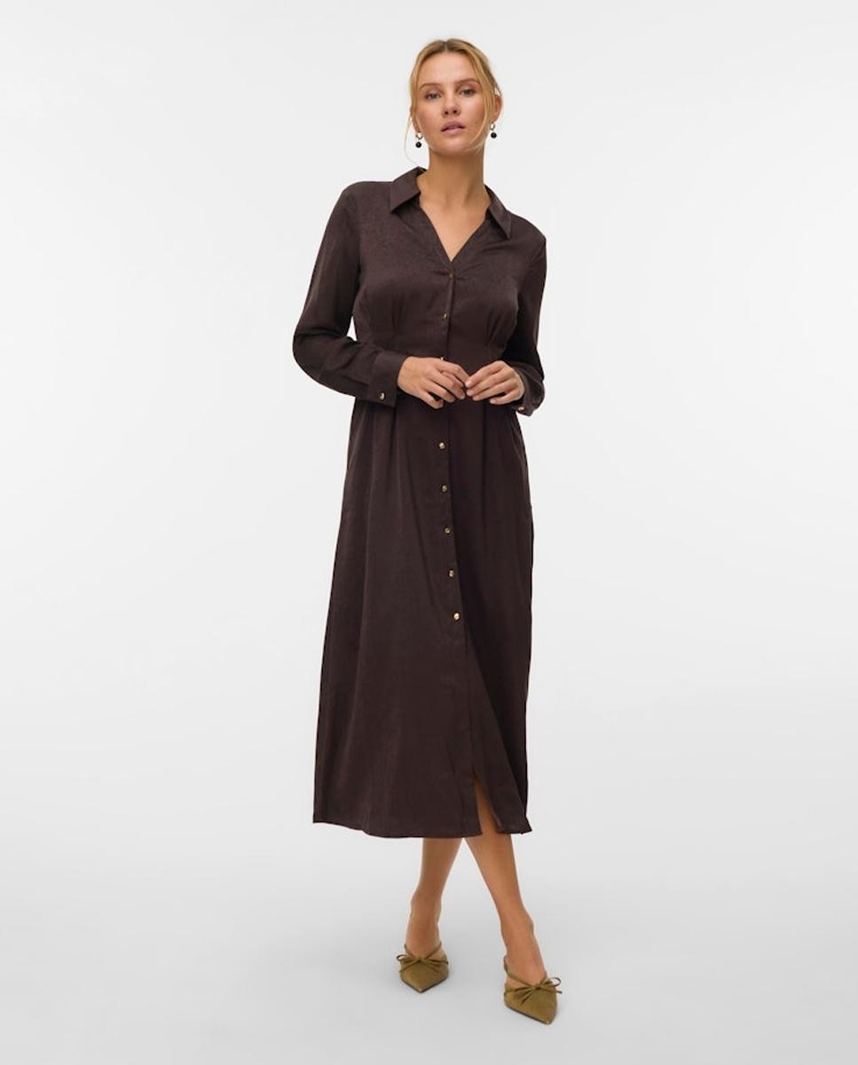 Vero Moda - Vestido camisero efecto satinado.