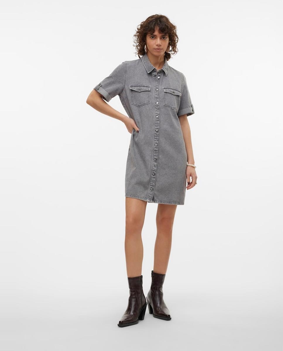 Imagem 0 de Vestido de ganga com manga curta