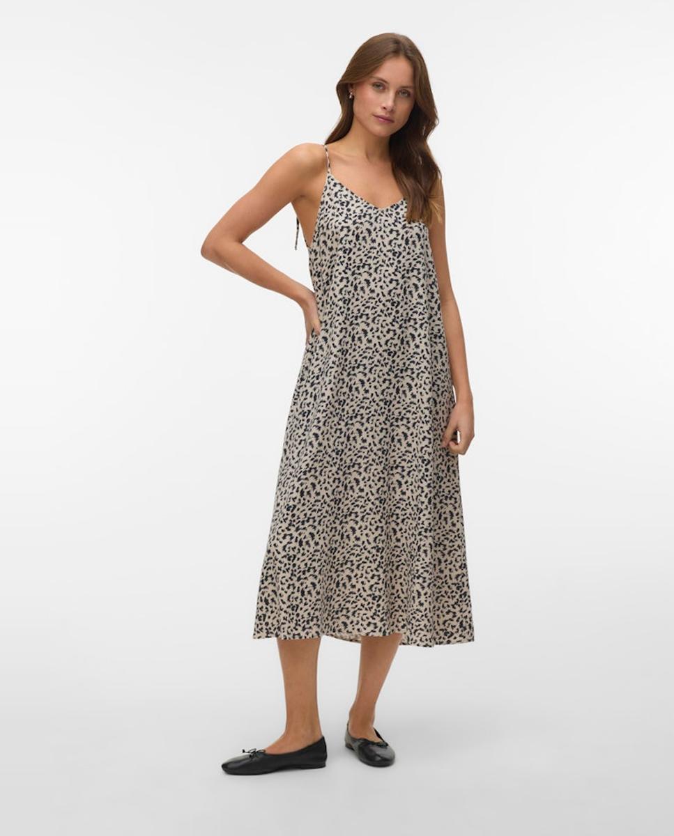 Vestido Comprido em Linho Multicolor-1